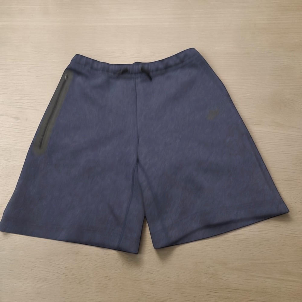 Nike Tech Fleece Shorts Mens XL Navy Blue Heathered Athletic Zip Pocket